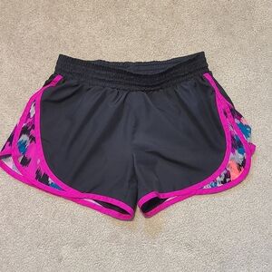 Women's Athletic Shorts - Black and Pink